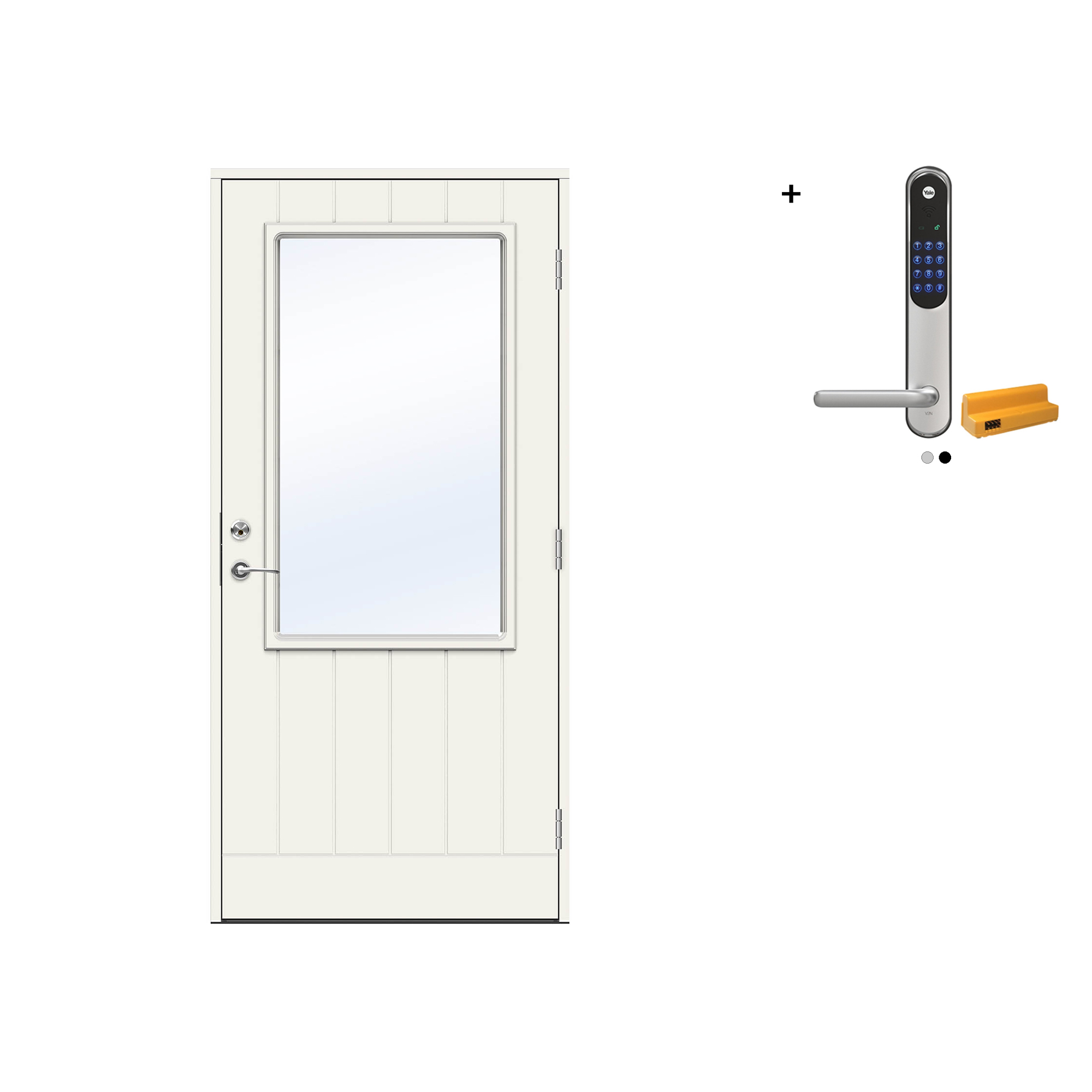 Ytterdør Swedoor Advance-Line Vision Lyra med Yale Doorman Classic Home